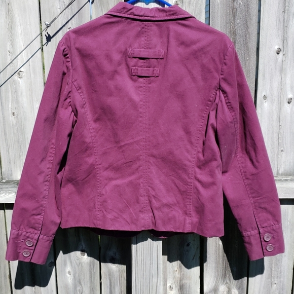 Massini Cargo Blazer in Raspberry Wine Purple Color 100% Cotton - Picture 3 of 3